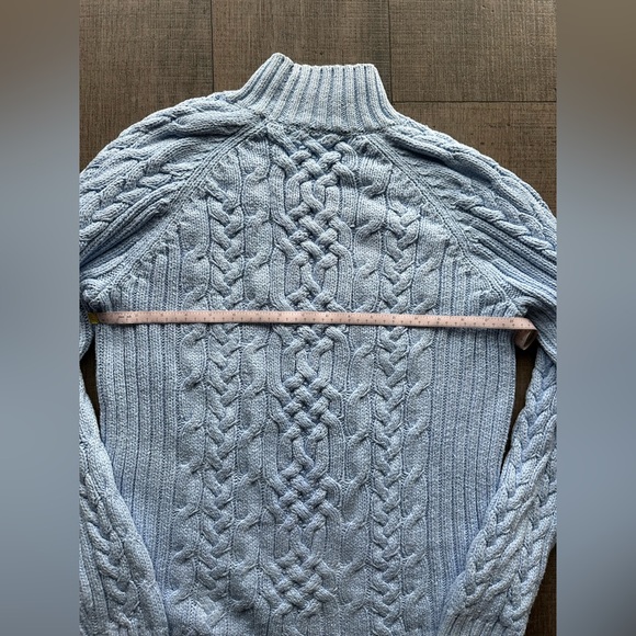 Lands end sky blue cable knit sweater size L/14-16 - Picture 5 of 7